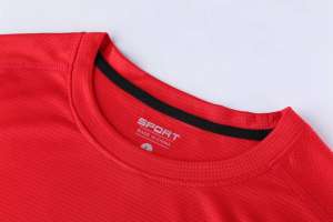 圓領(lǐng)T恤 新款速干T恤3D紅色細節(jié)展示