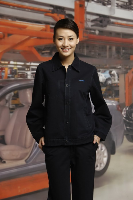 工服定制 耐磨工作服女士 黑色長(zhǎng)袖工作服